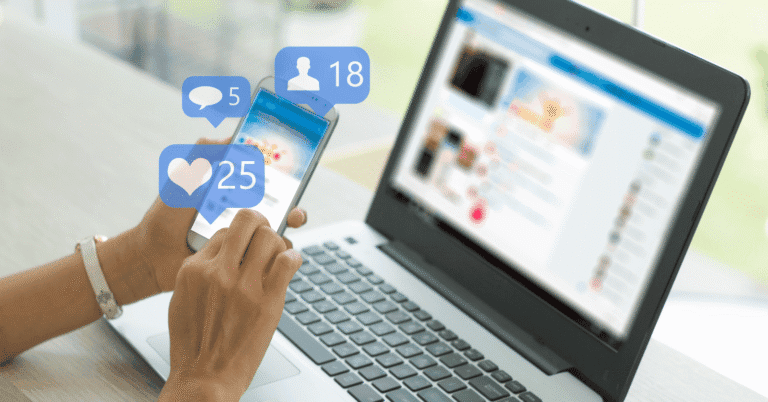 Online social media monitoring on a phone and laptop